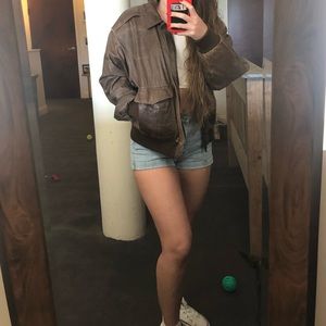 vintage real leather bombers jacket